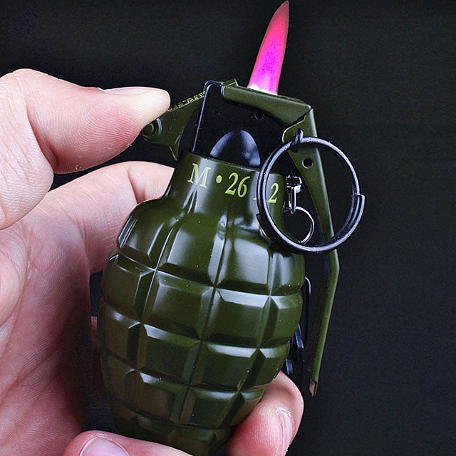 Hand Grenade Lighter, Gas windproof lighters With Keychain