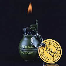 Hand Grenade Lighter, Gas windproof lighters With Keychain