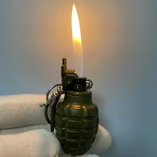 Hand Grenade Lighter, Gas windproof lighters With Keychain