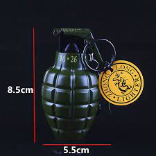 Hand Grenade Lighter, Gas windproof lighters With Keychain